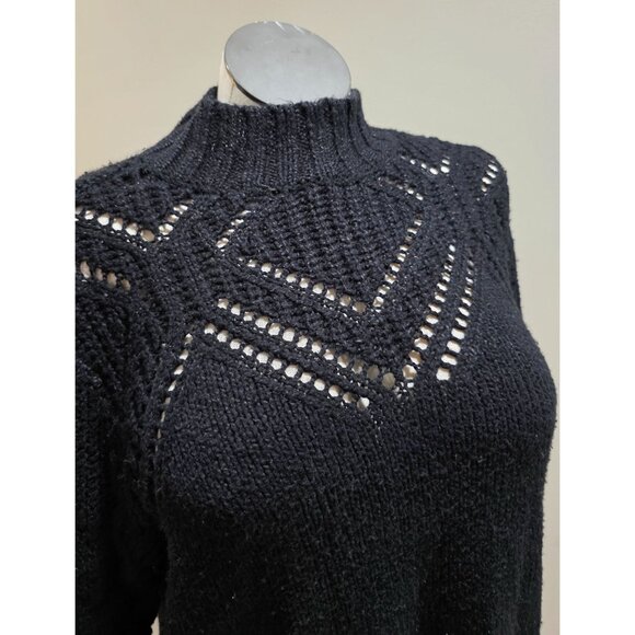 Torrid Womens Black Open Knit Pullover Sweater Size 0 - Picture 3 of 11